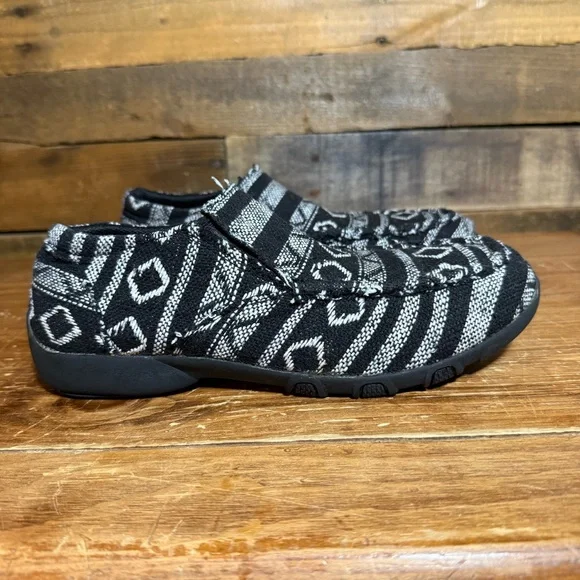 Roper Jackie Black Southwest Stripe Slip On Driving Moc Shoes size 7 - Picture 2 of 11